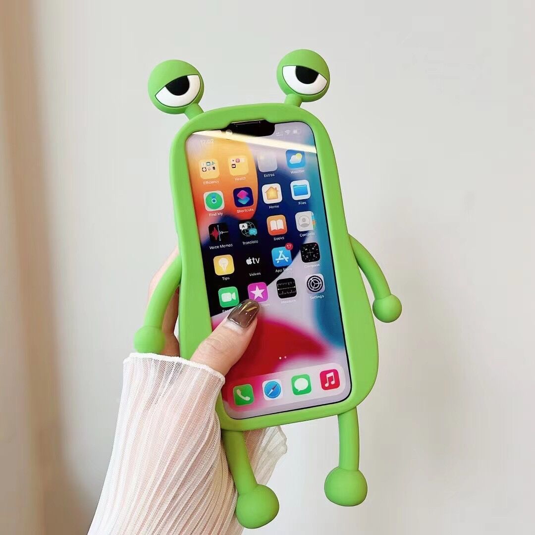 人気のある緑で可愛いカエルのiPhone 14ケース、iPhone 14 Proケース、iPhone 13ケース 可愛い