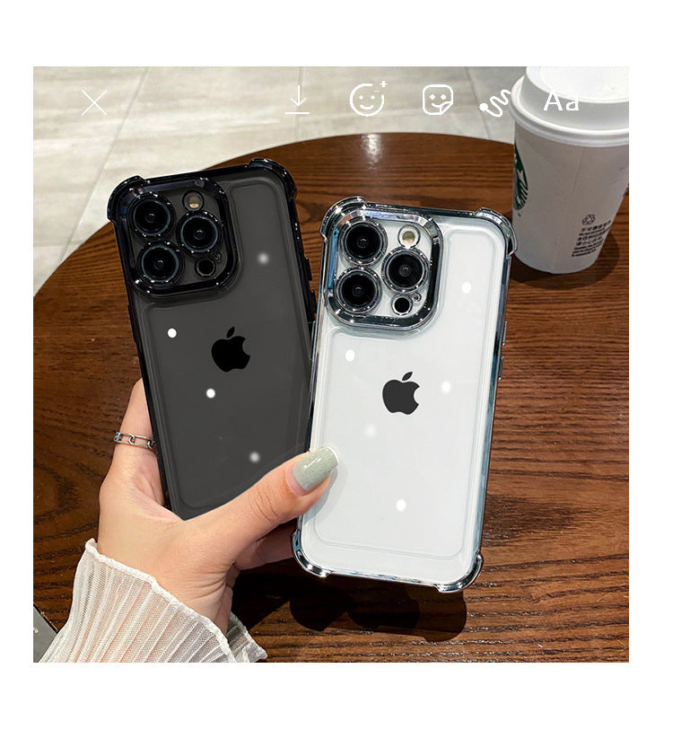 耐衝撃 最強iPhoneケース、完全透明で柔らかいiPhone14ケース、iPhone13ケース 1つ買うと1つプレゼント